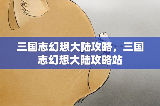 三国志幻想大陆攻略，三国志幻想大陆攻略站