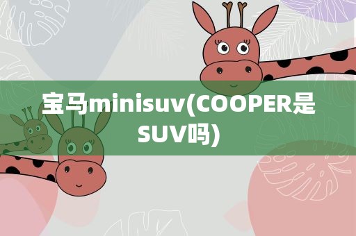 宝马minisuv(COOPER是SUV吗)