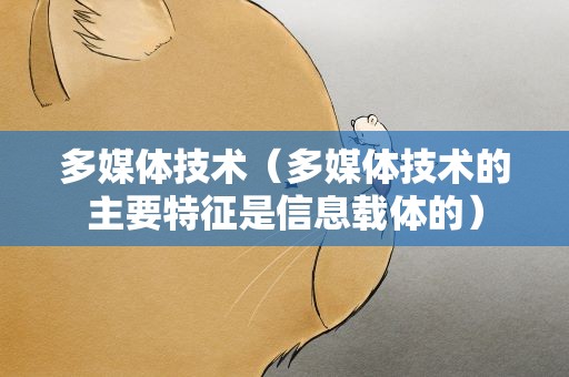 多媒体技术（多媒体技术的主要特征是信息载体的）