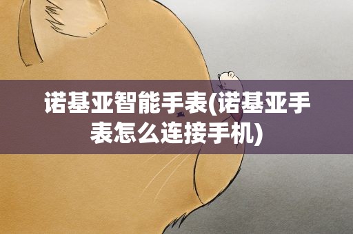 诺基亚智能手表(诺基亚手表怎么连接手机)