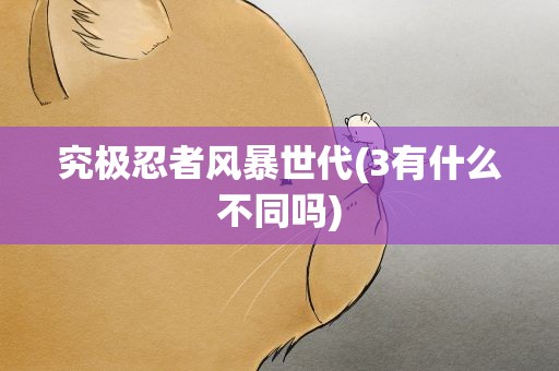 究极忍者风暴世代(3有什么不同吗)