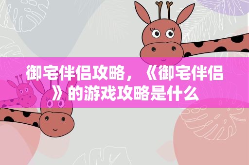 御宅伴侣攻略，《御宅伴侣》的游戏攻略是什么