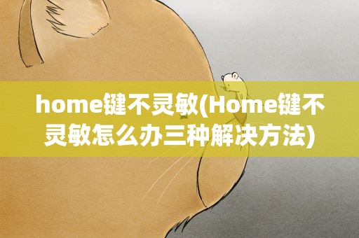 home键不灵敏(Home键不灵敏怎么办三种解决方法)