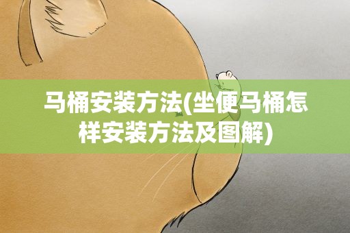马桶安装方法(坐便马桶怎样安装方法及图解)