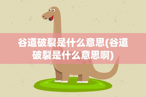 谷道破裂是什么意思(谷道破裂是什么意思啊)