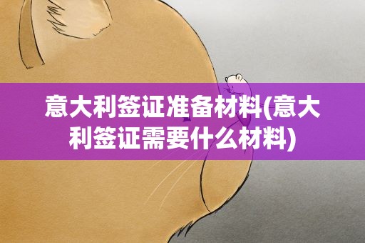 意大利签证准备材料(意大利签证需要什么材料)