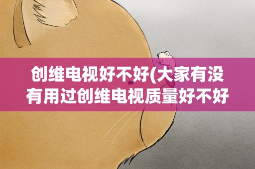 创维电视好不好(大家有没有用过创维电视质量好不好)