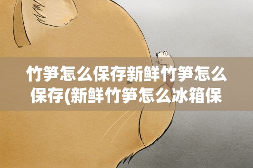 竹笋怎么保存新鲜竹笋怎么保存(新鲜竹笋怎么冰箱保存)
