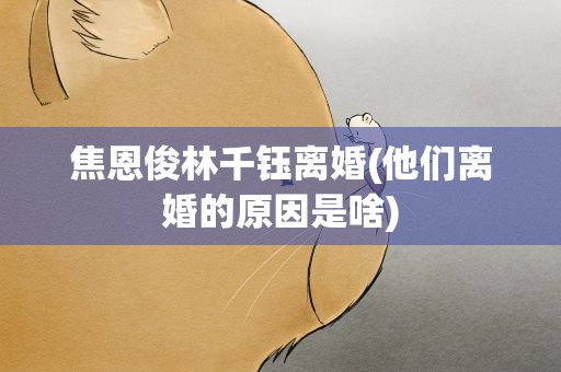焦恩俊林千钰离婚(他们离婚的原因是啥)