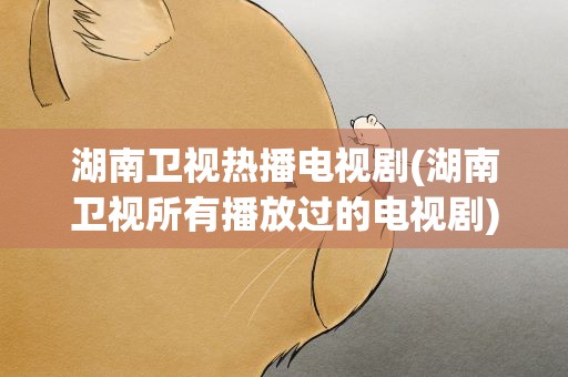 湖南卫视热播电视剧(湖南卫视所有播放过的电视剧)