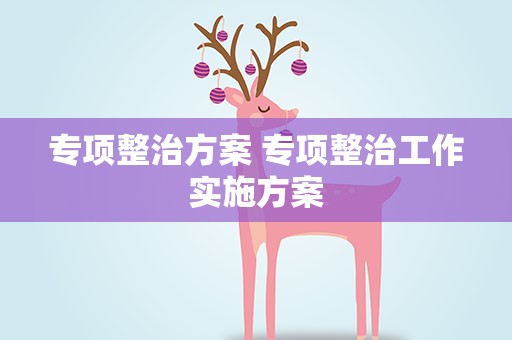 专项整治方案 专项整治工作实施方案