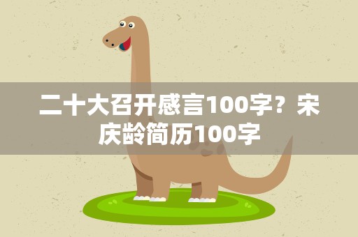 二十大召开感言100字？宋庆龄简历100字