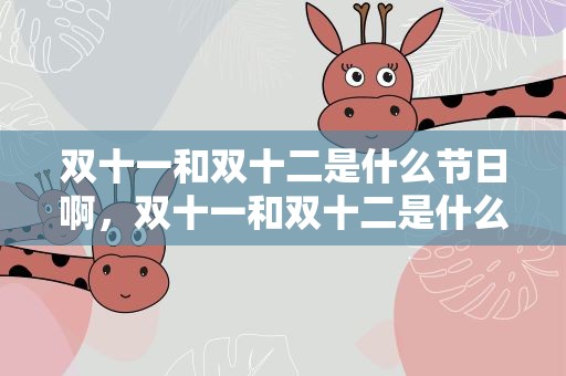 双十一和双十二是什么节日啊，双十一和双十二是什么节日啊区别