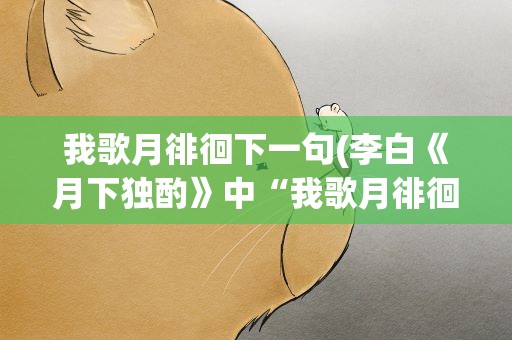 我歌月徘徊下一句(李白《月下独酌》中“我歌月徘徊”的下句是什么)