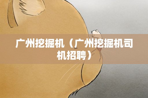 广州挖掘机（广州挖掘机司机招聘）