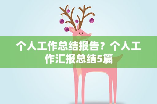 个人工作总结报告？个人工作汇报总结5篇
