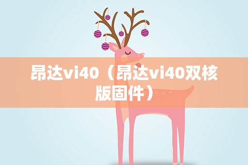 昂达vi40（昂达vi40双核版固件）
