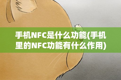 手机NFC是什么功能(手机里的NFC功能有什么作用)
