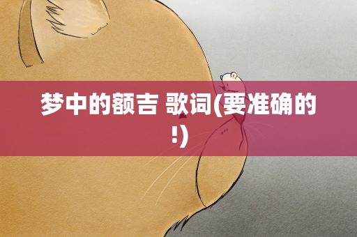 梦中的额吉 歌词(要准确的!)
