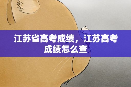 江苏省高考成绩，江苏高考成绩怎么查