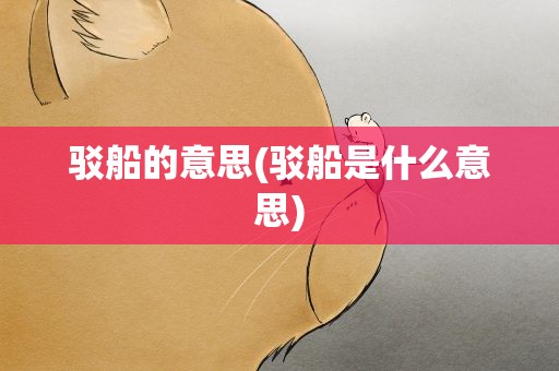 驳船的意思(驳船是什么意思)
