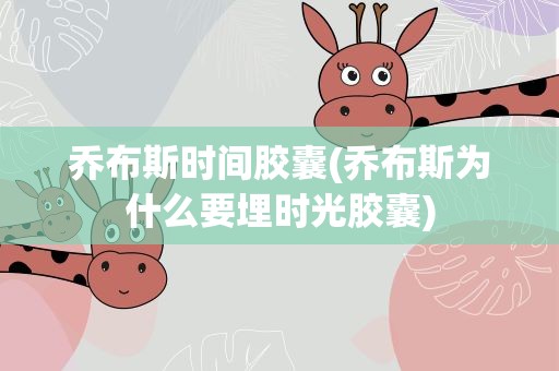 乔布斯时间胶囊(乔布斯为什么要埋时光胶囊)
