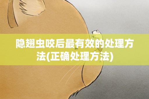 隐翅虫咬后最有效的处理方法(正确处理方法)