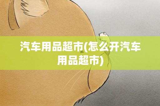 汽车用品超市(怎么开汽车用品超市)
