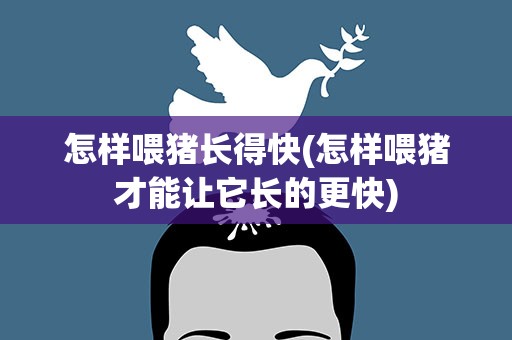 怎样喂猪长得快(怎样喂猪才能让它长的更快)