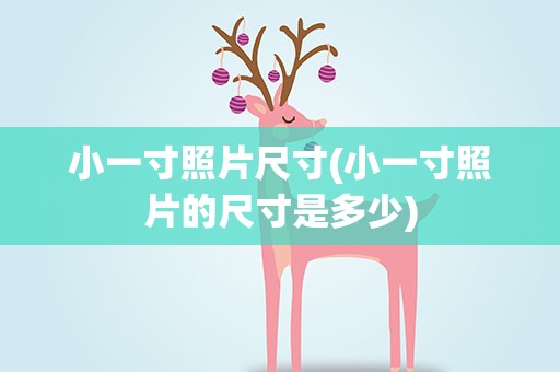 小一寸照片尺寸(小一寸照片的尺寸是多少)