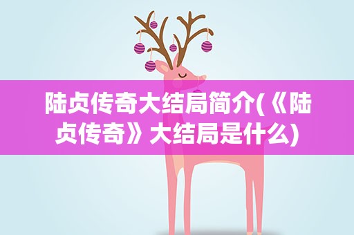陆贞传奇大结局简介(《陆贞传奇》大结局是什么)