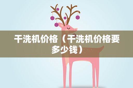干洗机价格（干洗机价格要多少钱）