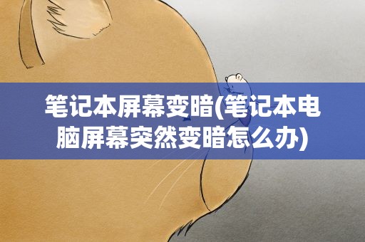 笔记本屏幕变暗(笔记本电脑屏幕突然变暗怎么办)