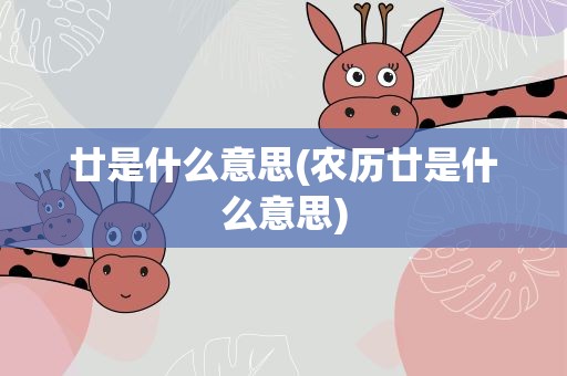 廿是什么意思(农历廿是什么意思)