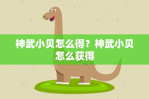 神武小贝怎么得？神武小贝怎么获得