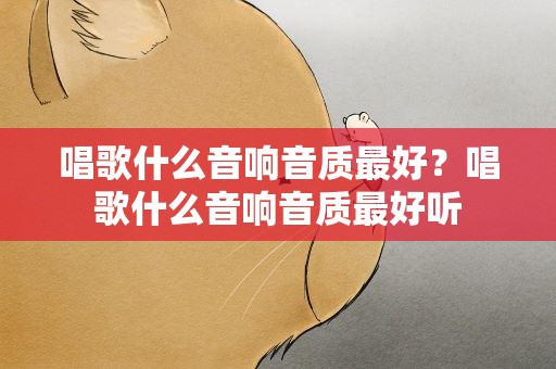 唱歌什么音响音质最好？唱歌什么音响音质最好听
