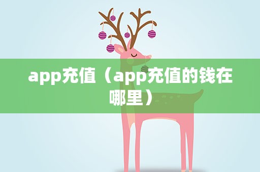 app充值（app充值的钱在哪里）