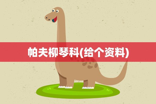 帕夫柳琴科(给个资料)
