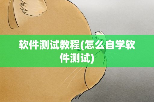 软件测试教程(怎么自学软件测试)
