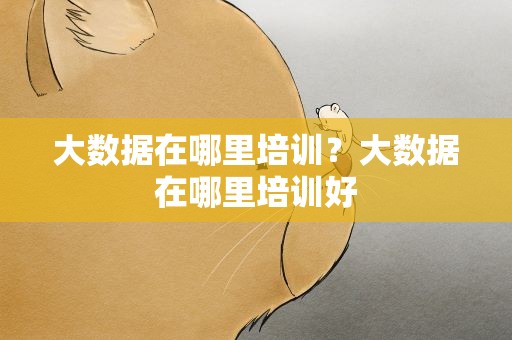 大数据在哪里培训？大数据在哪里培训好