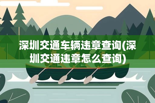深圳交通车辆违章查询(深圳交通违章怎么查询)