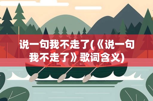 说一句我不走了(《说一句我不走了》歌词含义)