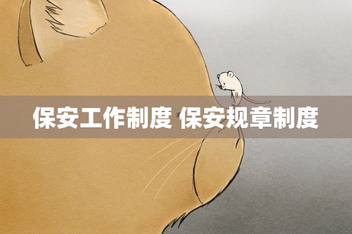 保安工作制度 保安规章制度