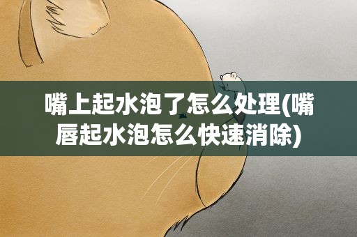 嘴上起水泡了怎么处理(嘴唇起水泡怎么快速消除)