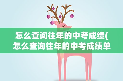 怎么查询往年的中考成绩(怎么查询往年的中考成绩单)