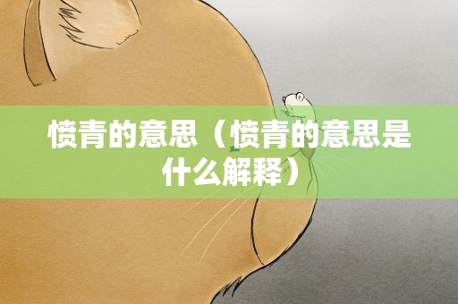 愤青的意思（愤青的意思是什么解释）
