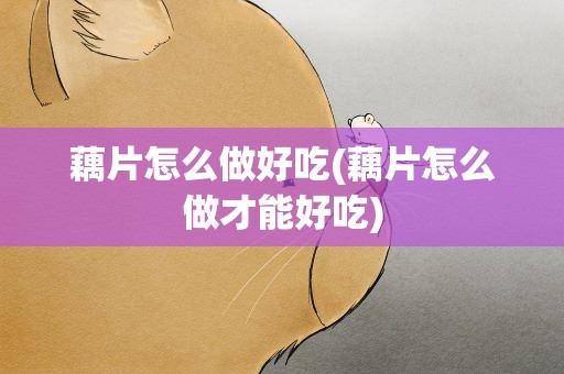 藕片怎么做好吃(藕片怎么做才能好吃)