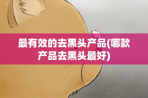 最有效的去黑头产品(哪款产品去黑头最好)
