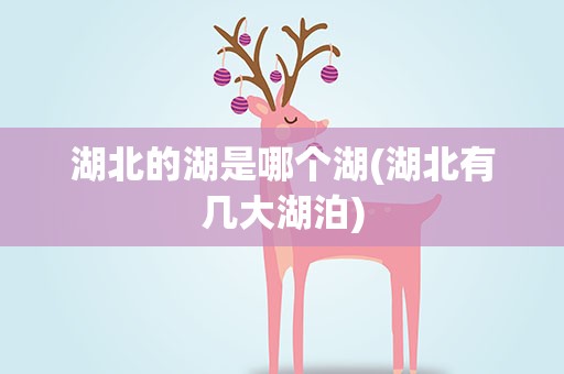 湖北的湖是哪个湖(湖北有几大湖泊)