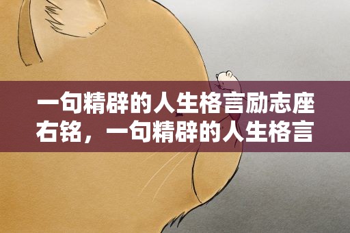 一句精辟的人生格言励志座右铭，一句精辟的人生格言励志座右铭大全